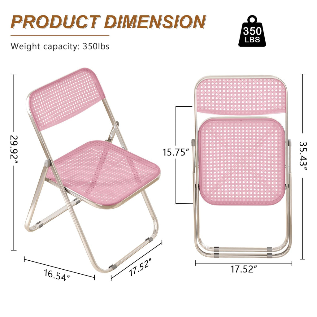Folding Chairs, 300lb Capacity Steel Frame, Foldable for Indoor Outdoor Party, 10-Pack, Pink