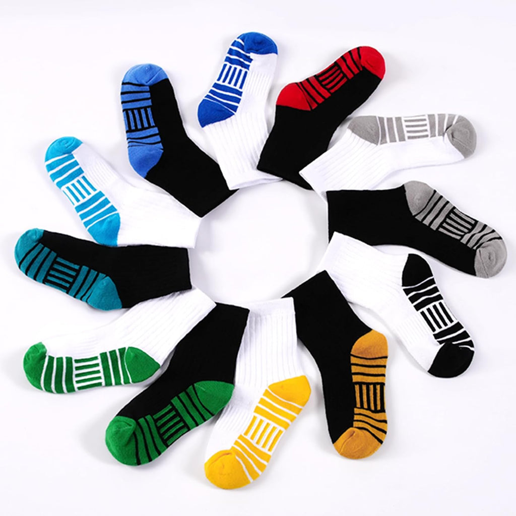 12 Pairs Kids Socks Boys Crew Athletic Cotton Socks