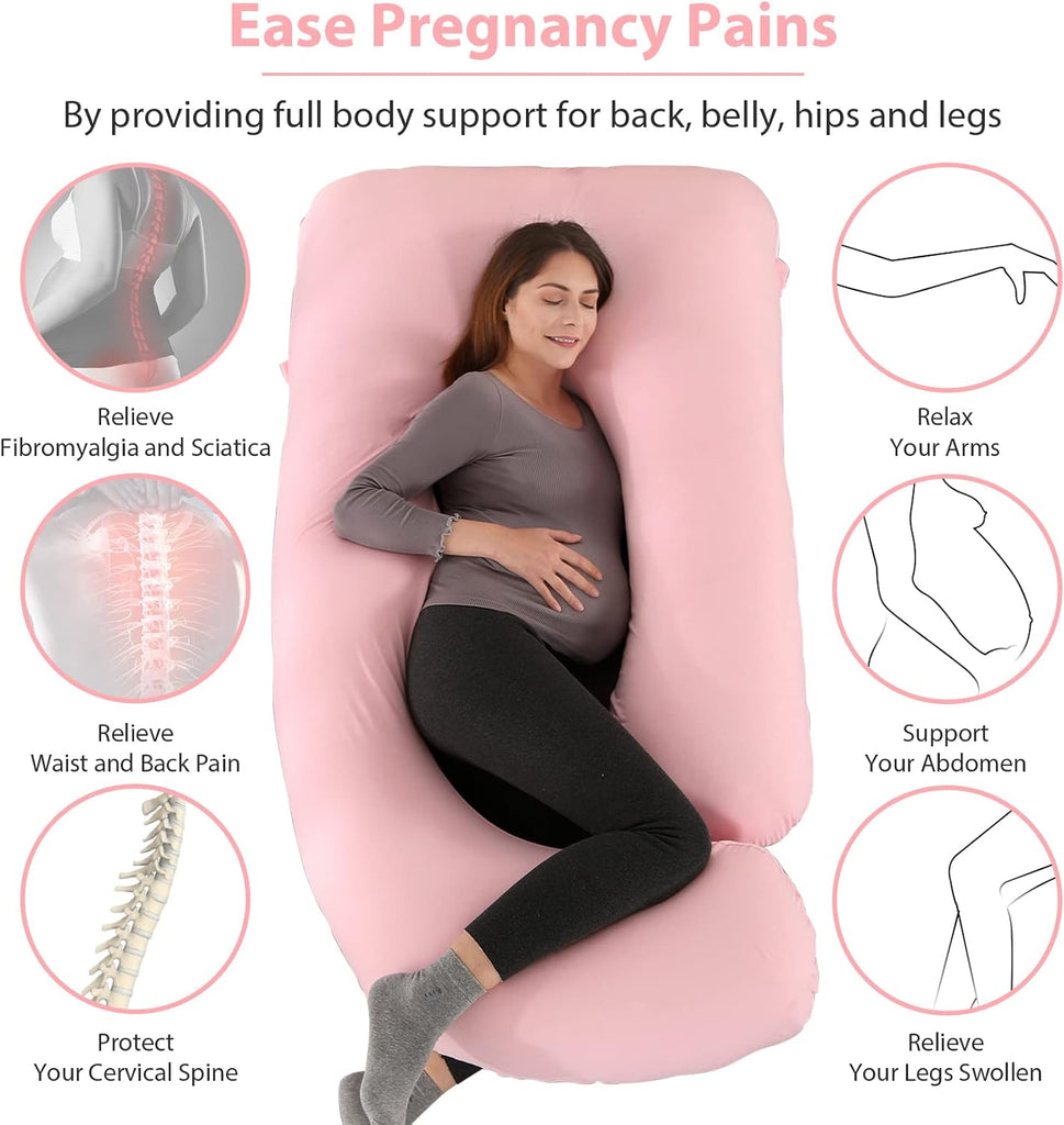 Pregnancy Pillow,57 inches U Shaped Maternity Pillow with Removable Cover Full Body Pillow Support for Back, HIPS