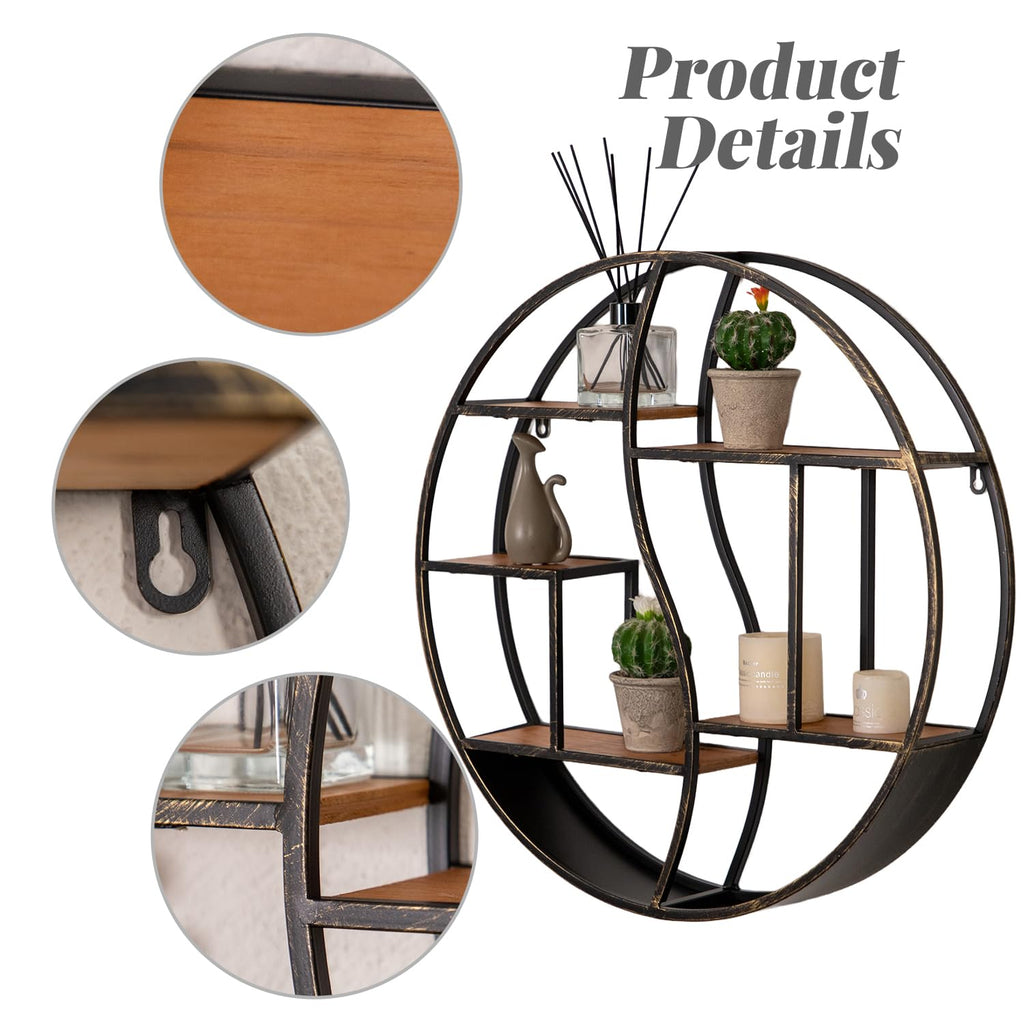 Round Wall Shelf, Decorative Circle Floating Shelves