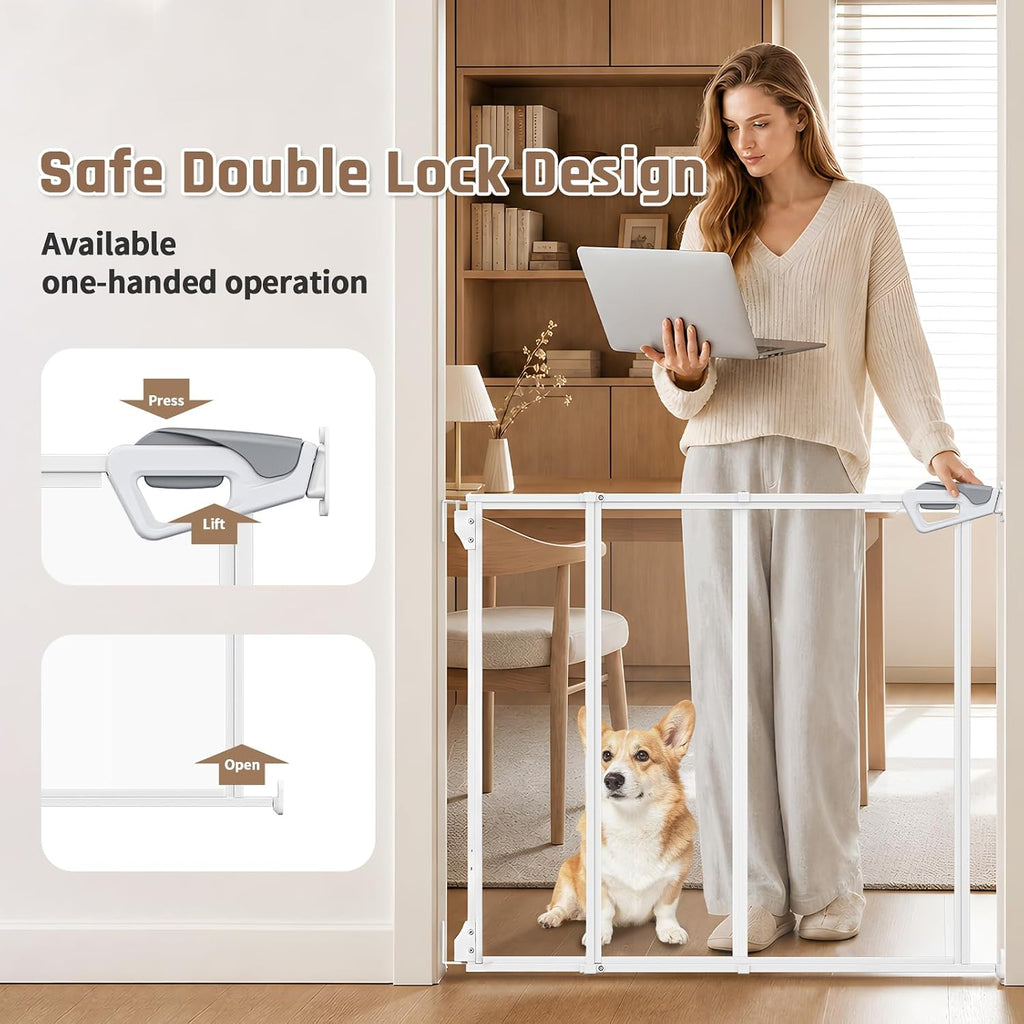 30" Tall Clear Acrylic Dog Gate, 26"-43" Wide Safty Pet Gate for Dogs Cats