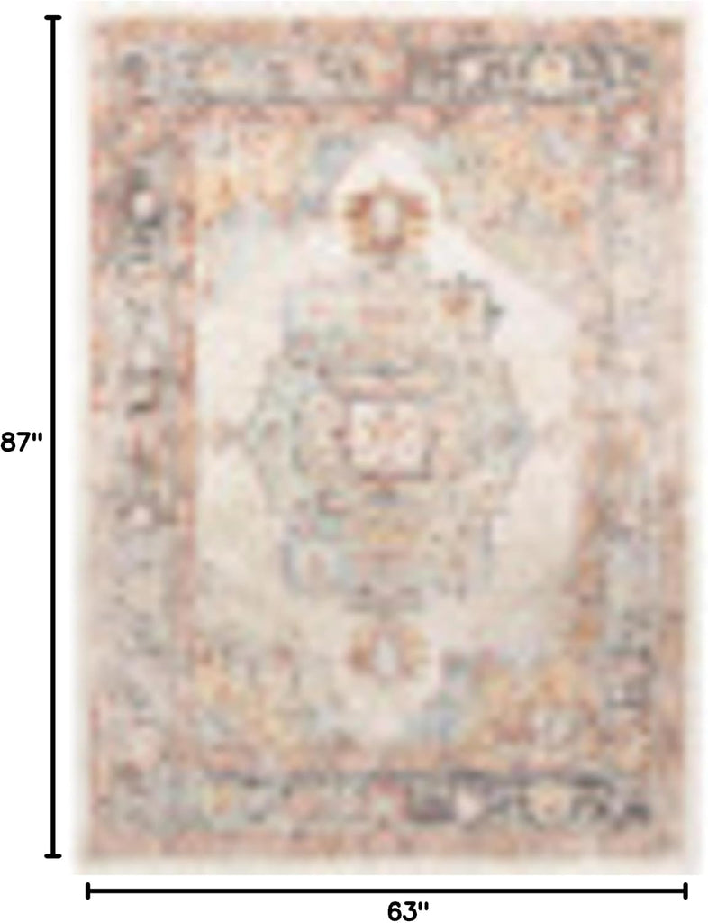 Solk Vintage Medallion Area Rug,5'3" x 7'3",Khaki