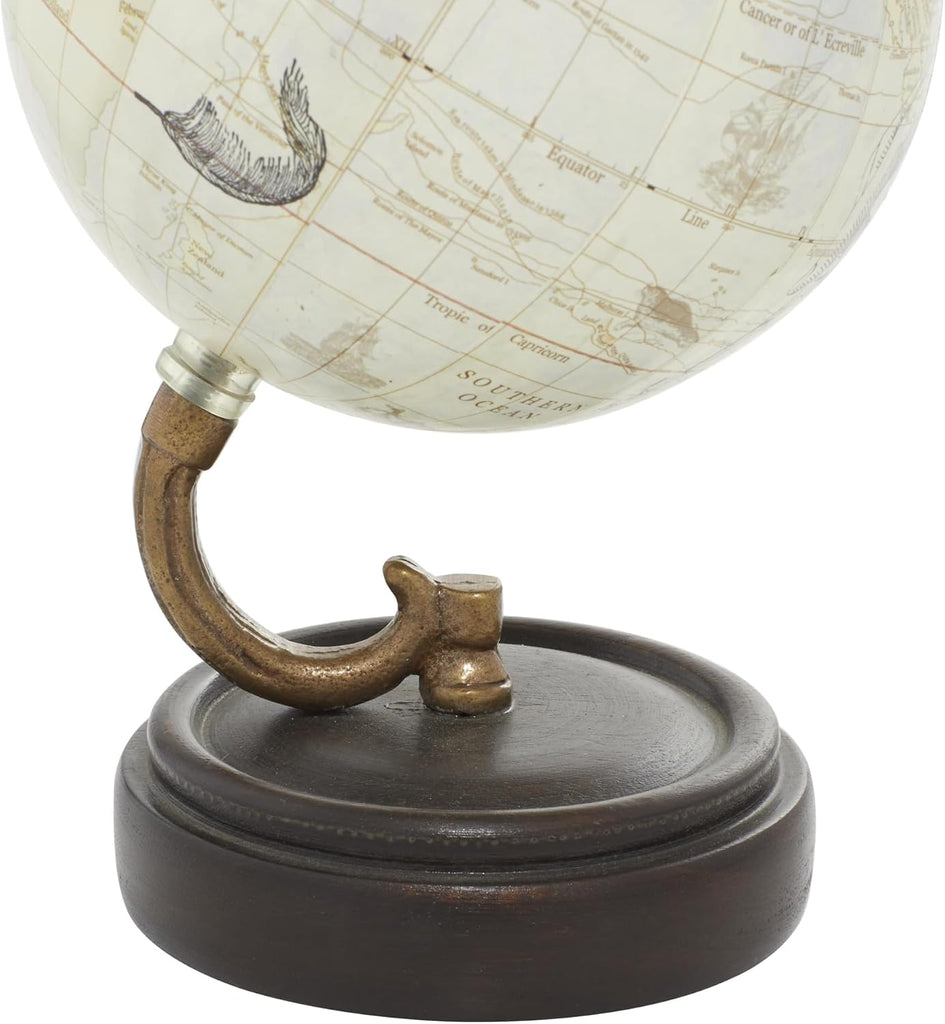 Wood Globe, 5" x 5" x 8", Yellow