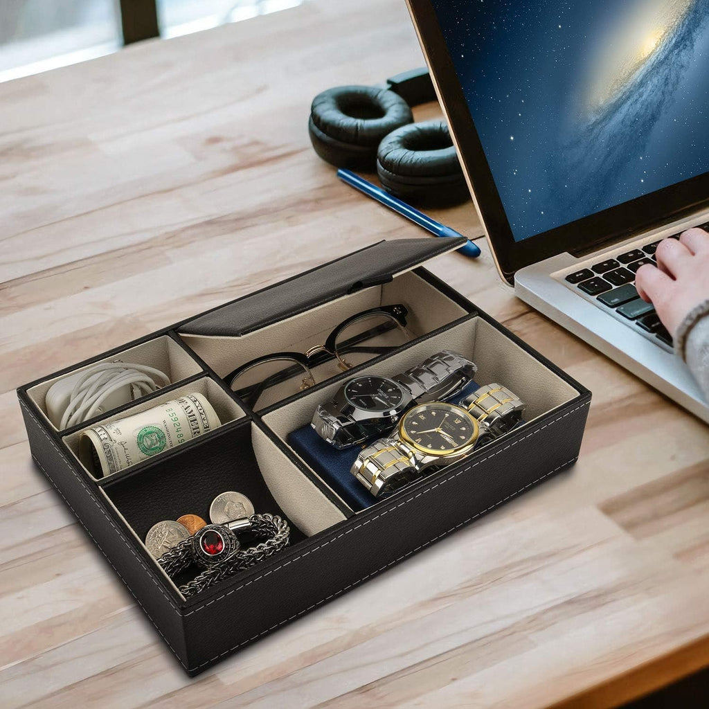 Mens Valet Tray Organizer, Mens Jewelry Box, Nightstand Organizer