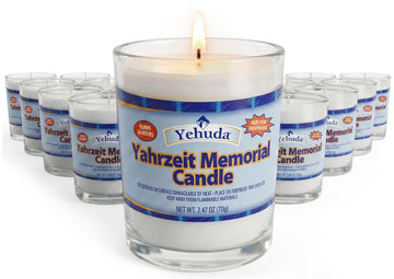Yahrzeit Memorial Candle, Glass Tumbler (24 Pack) 24 Hour Candles - Burns 26 Hours | Yom Kippur Candles | Yizkor