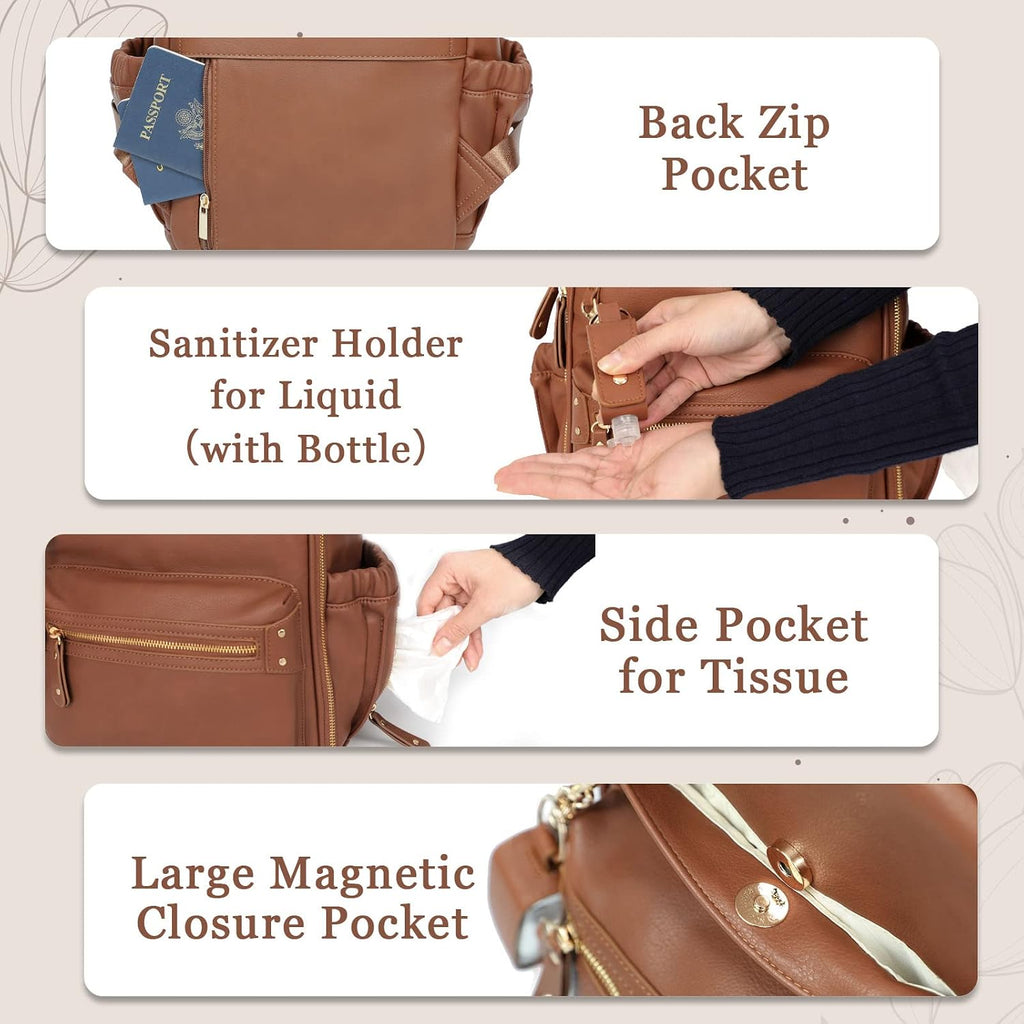 Small Diaper Bag Mini Diaper Bag Backpack Mini Backpack with 11 Pockets Baby Diaper Bag with Hand Sanitizer Holder, 2