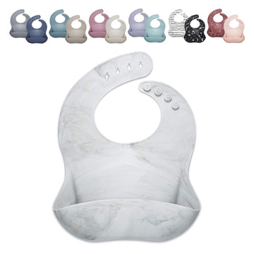 Silicone Baby Bibs for Girls and Boys - Waterproof Bib Set for Babies and Toddlers - BPA Free Feeding and Weaning