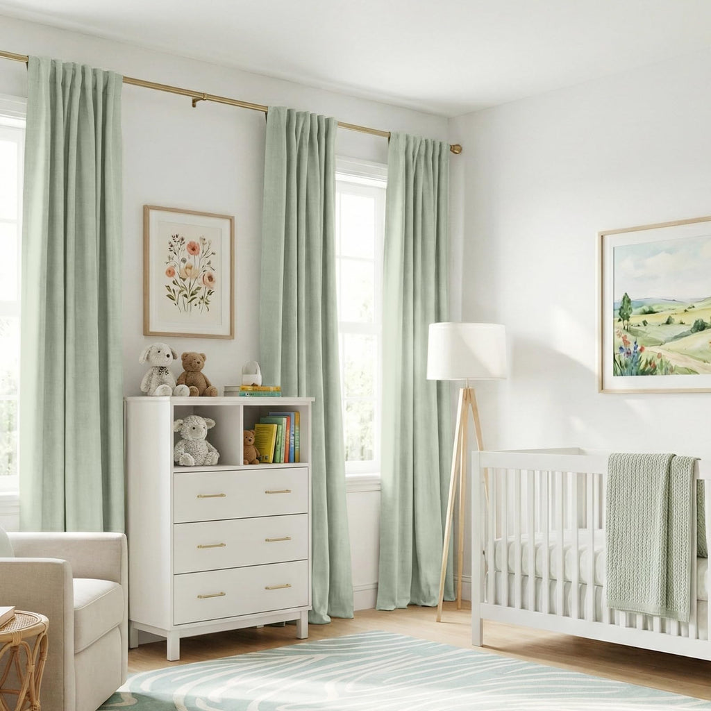Sage Green Blackout Curtains Living Room 72 Inch Long