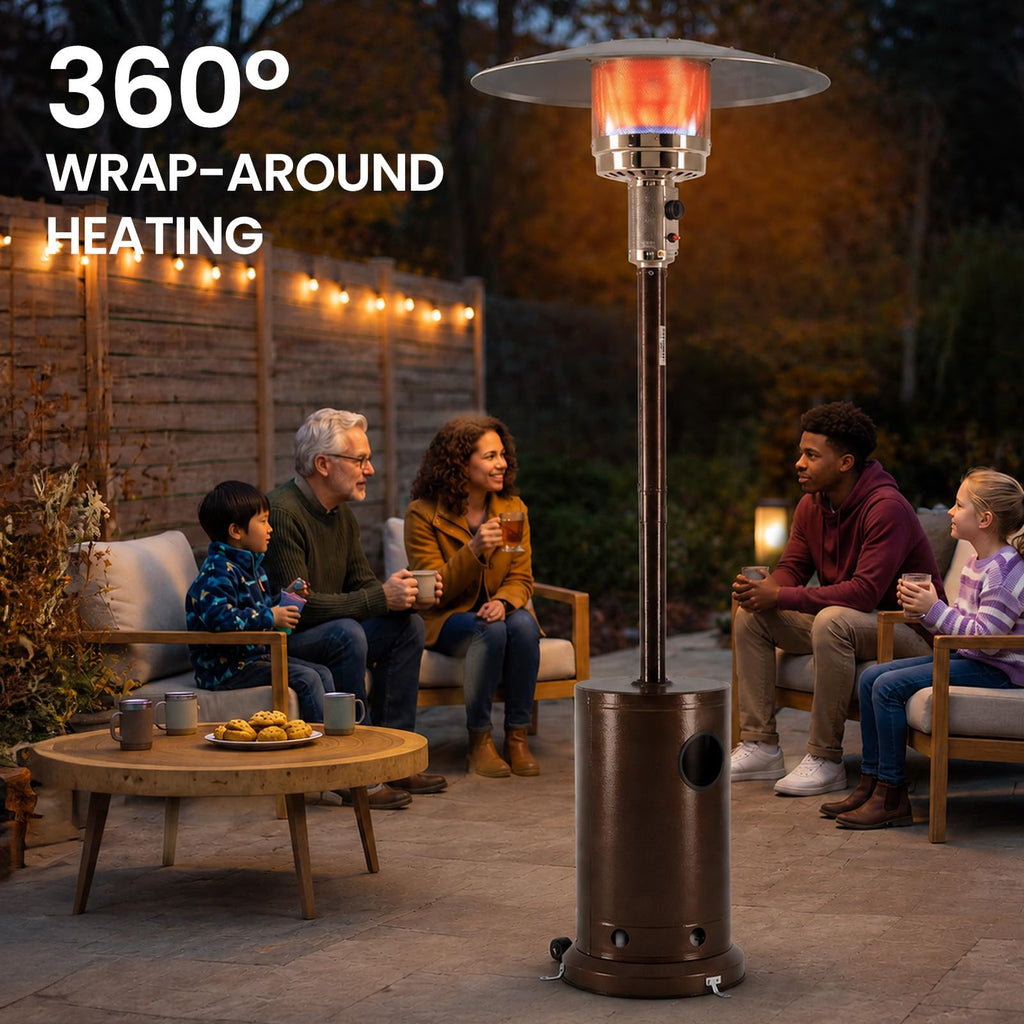 48, 000 BTU Patio Heaters for Outdoor Use with Wheels