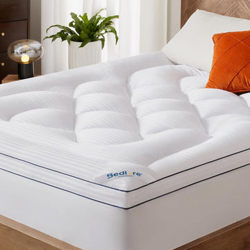 King Mattress Topper, Thick Pillow Top Bed Cover Soft Mattress Pad | Mattress Cover for Back Pain Relief,Cooling Deep