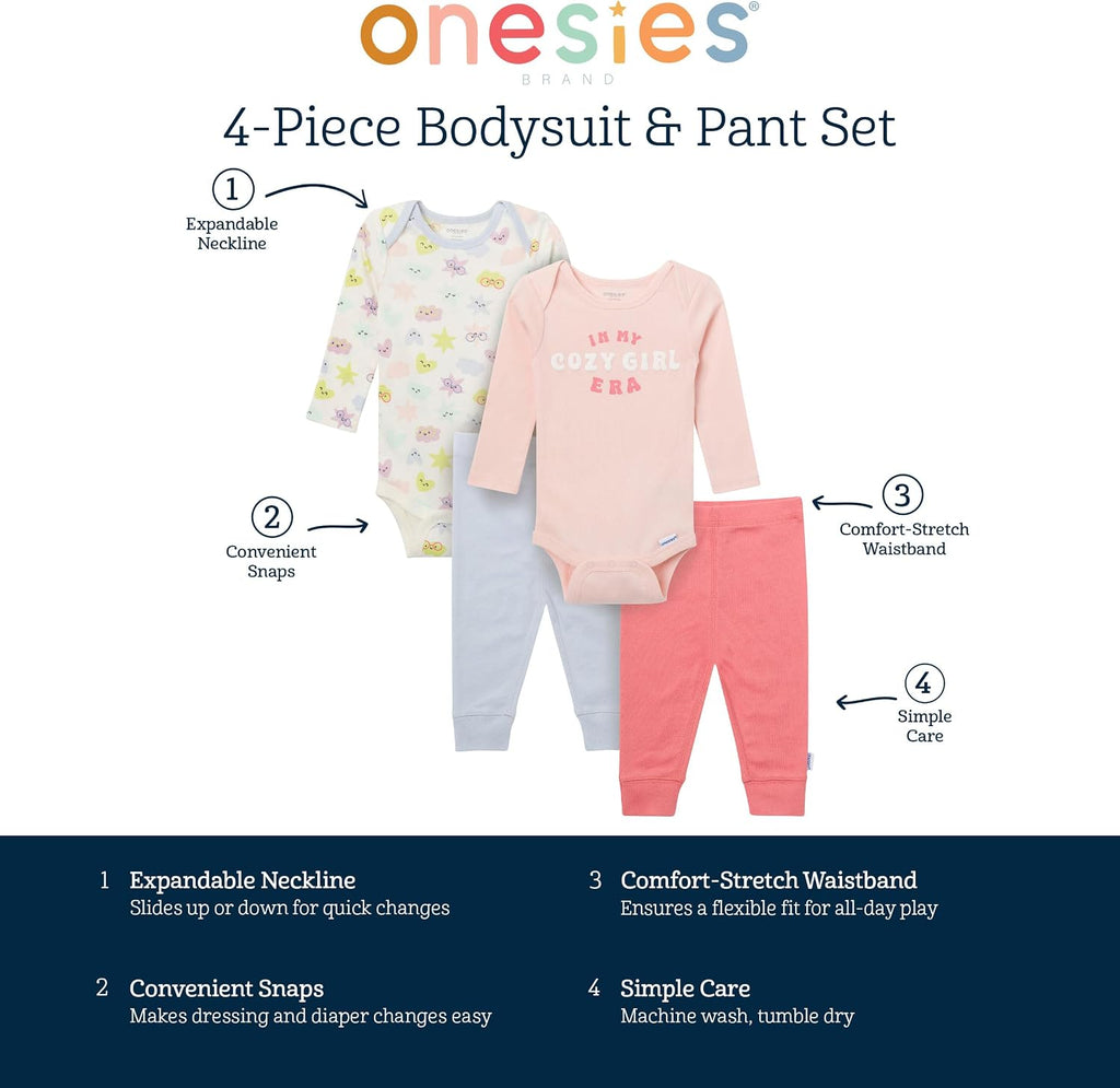 Baby Boys & Girls 4 Piece Bodysuits and Pants