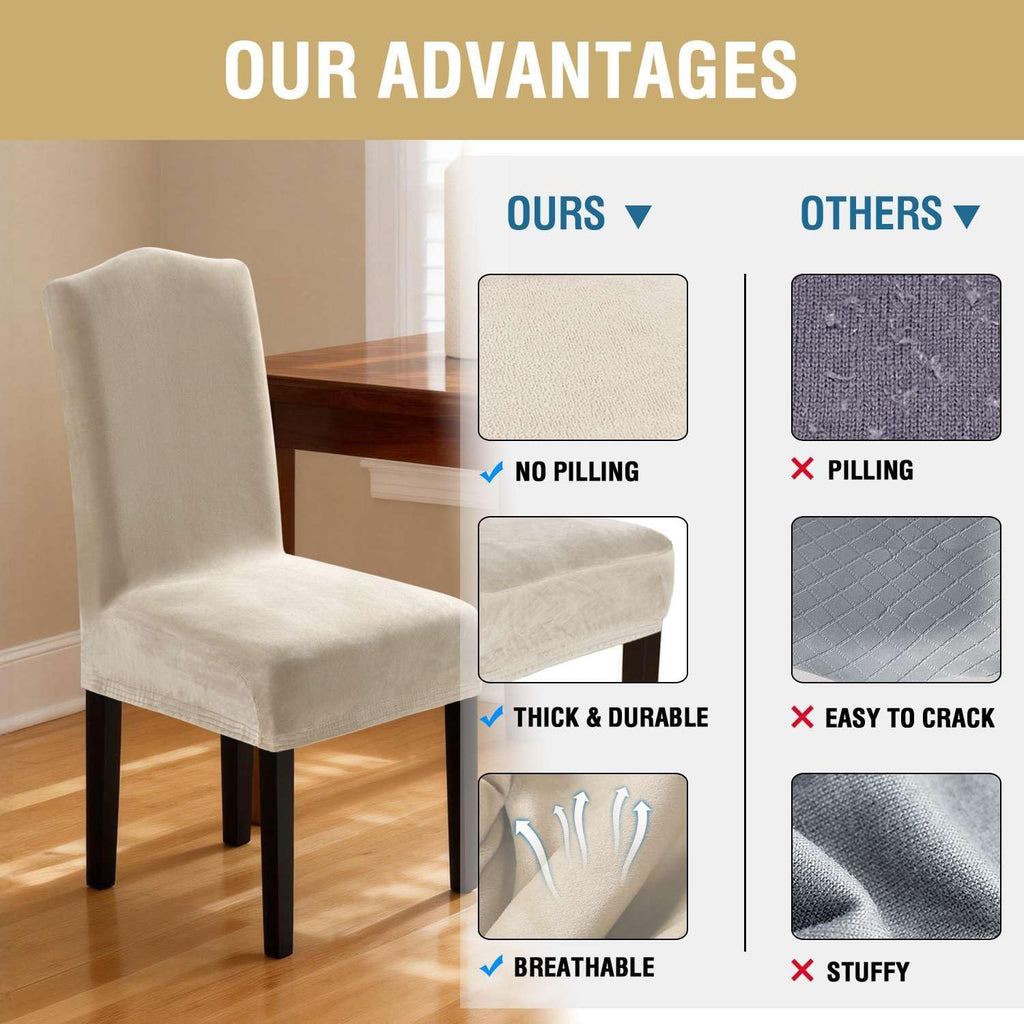Dining Chair Covers Velvet Stretch Chair Covers for Dining Room Set of 4 Parson Chair Slipcovers