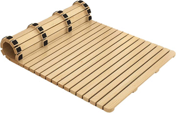 Floor Mattress Natural Solid Wood Bed Frame, Guest Tatami Mat, Wooden Slatted Pallet Floor Bed, Roll-Up Slatted