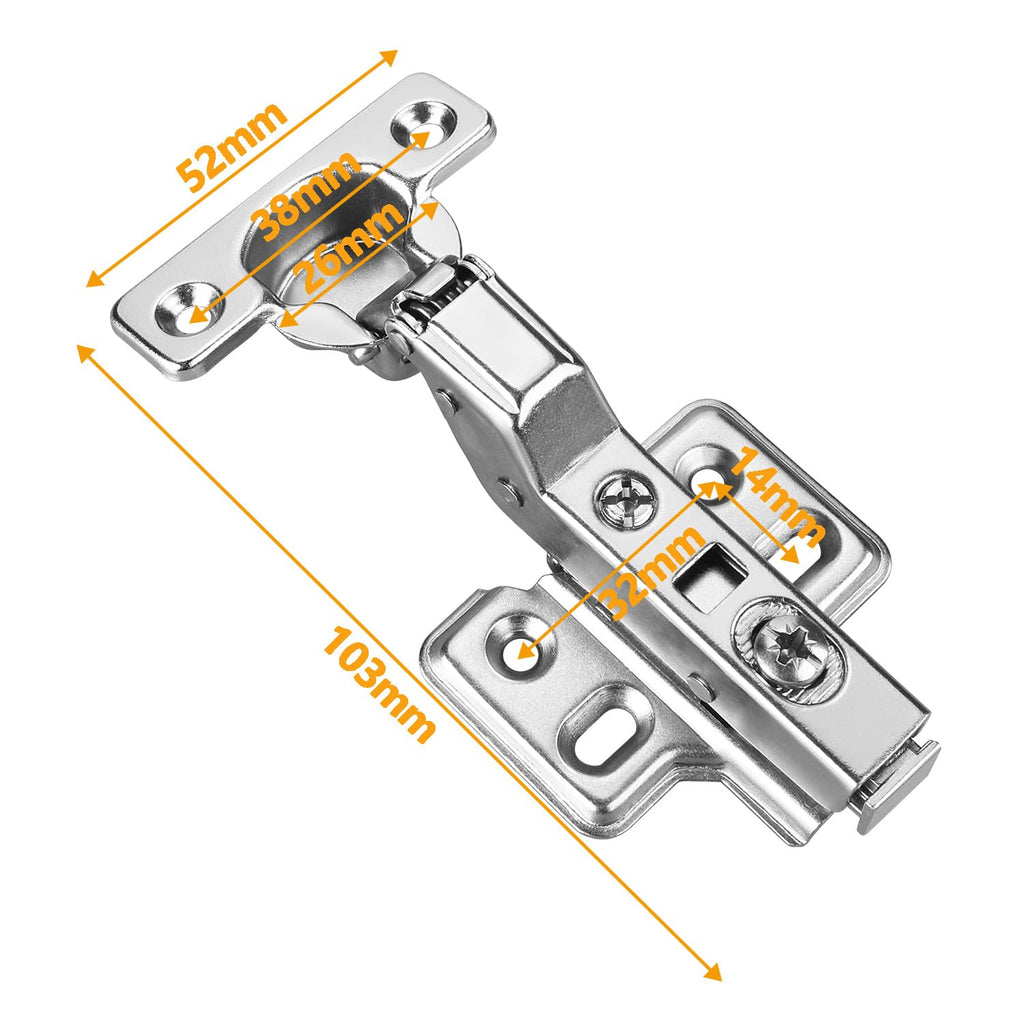 2-Pack Soft Close 26mm Cup Cabinet Hinges for Thin Door(14-16mm)