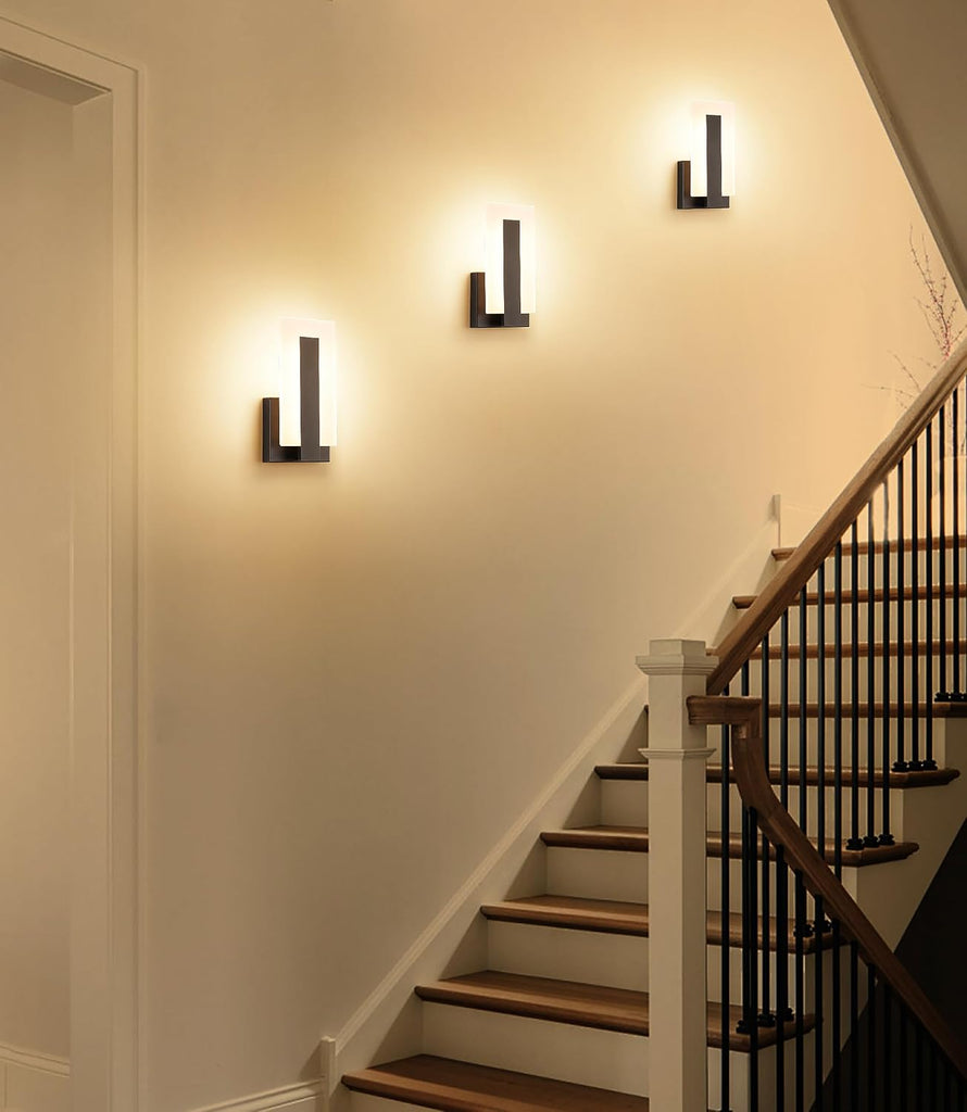 Modern LED Wall Sconces Up and Down Wall Mount Light Black 3000K Warm White Wall Lights Set of 2, Indoor Wall