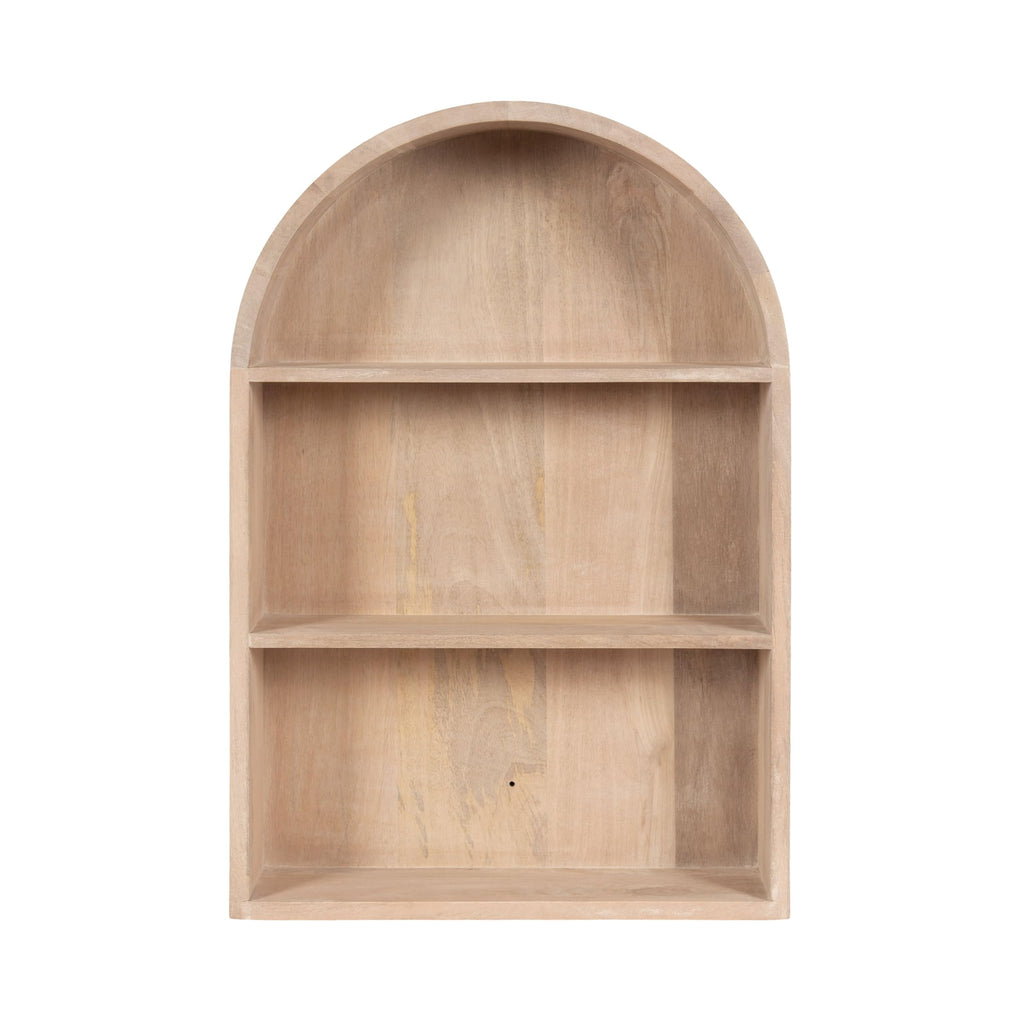 Arcott Modern Arched Wall Shelf, 18 x 26, Natural Wood, Transitional Arch Wall Shelves for Over-the-Toilet Storage or
