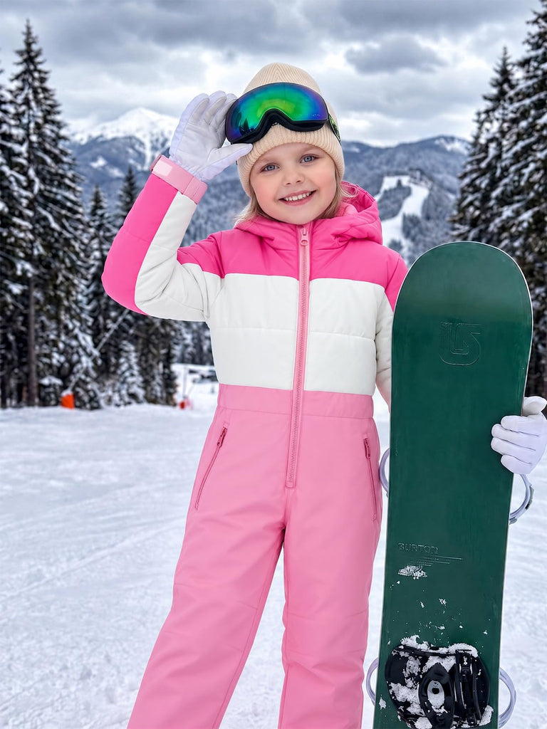 Toddler Girls Snowsuit Waterproof Insulated One Piece Coveralls