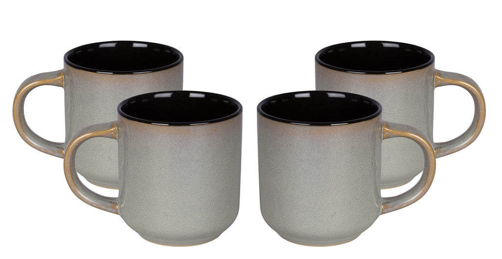 Euro-Nordic Stoneware 20pc Dinnerware Set, Reactive Glaze (Grey, 20pc Set)