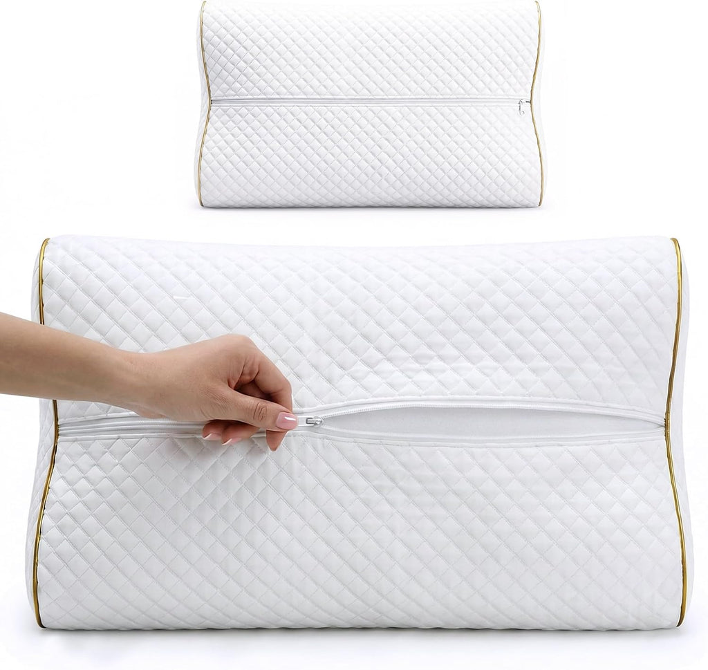 Memory Foam Pillow, King Cervical Pillow for Neck Pain, Contour Pillow, Neck and Shoulder Pain, Side Sleeper, Back