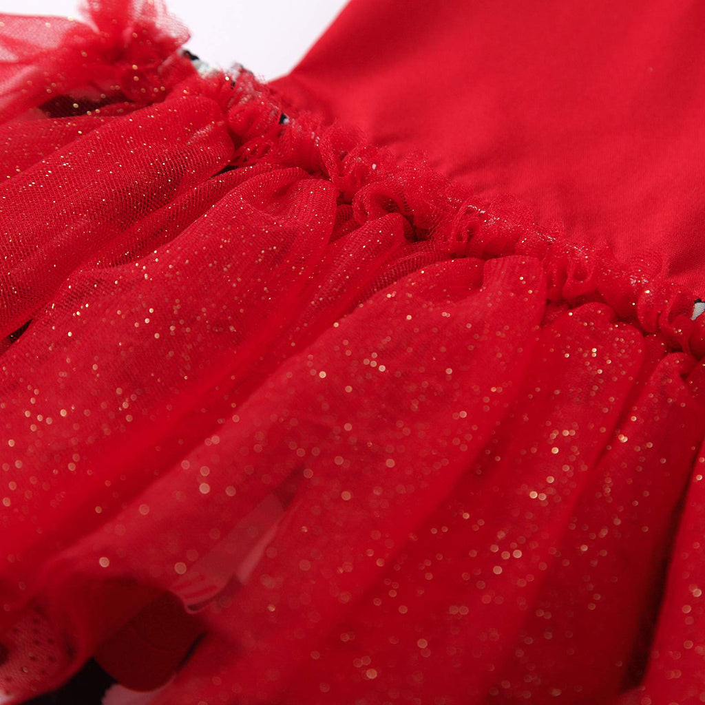 Cute Newborn Infant Baby Girl Sequins Halter Skirted Romper Heart Print Backless Sunsuit Valentine Outfit (Red, 0-6