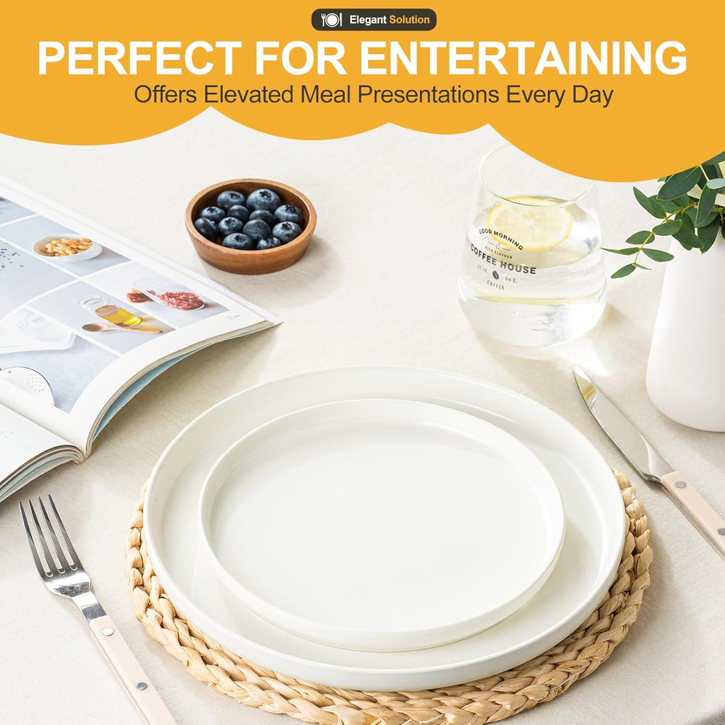 Plates and Bowls Sets, 24 Pieces Ceramic Dinnerware Set for 8, Stoneware Dishware Dishes Set
