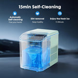 Nugget Ice Maker Countertop, Portable Ice Machine with 1.7L Water Tank, 26LBS/24H Fast Production, Auto-Cleaning &