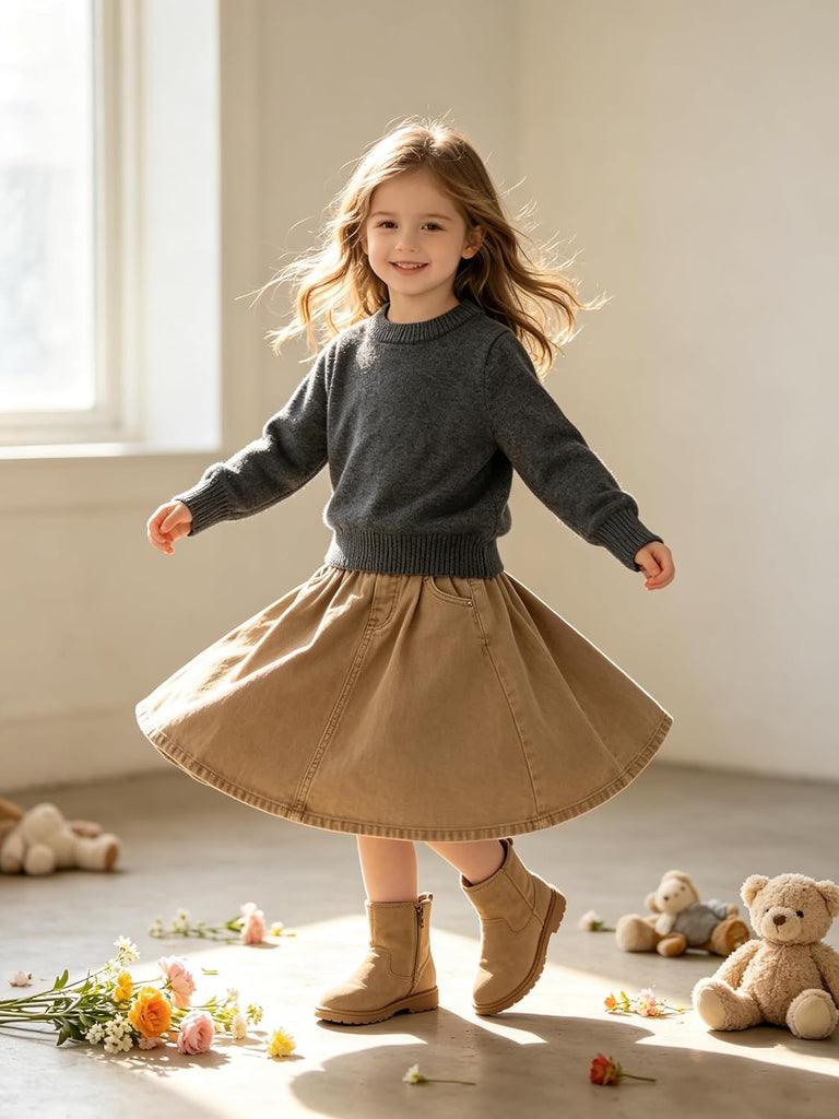 Toddler Sweater Boys Girls Cotton Knit Pullover Solid Top
