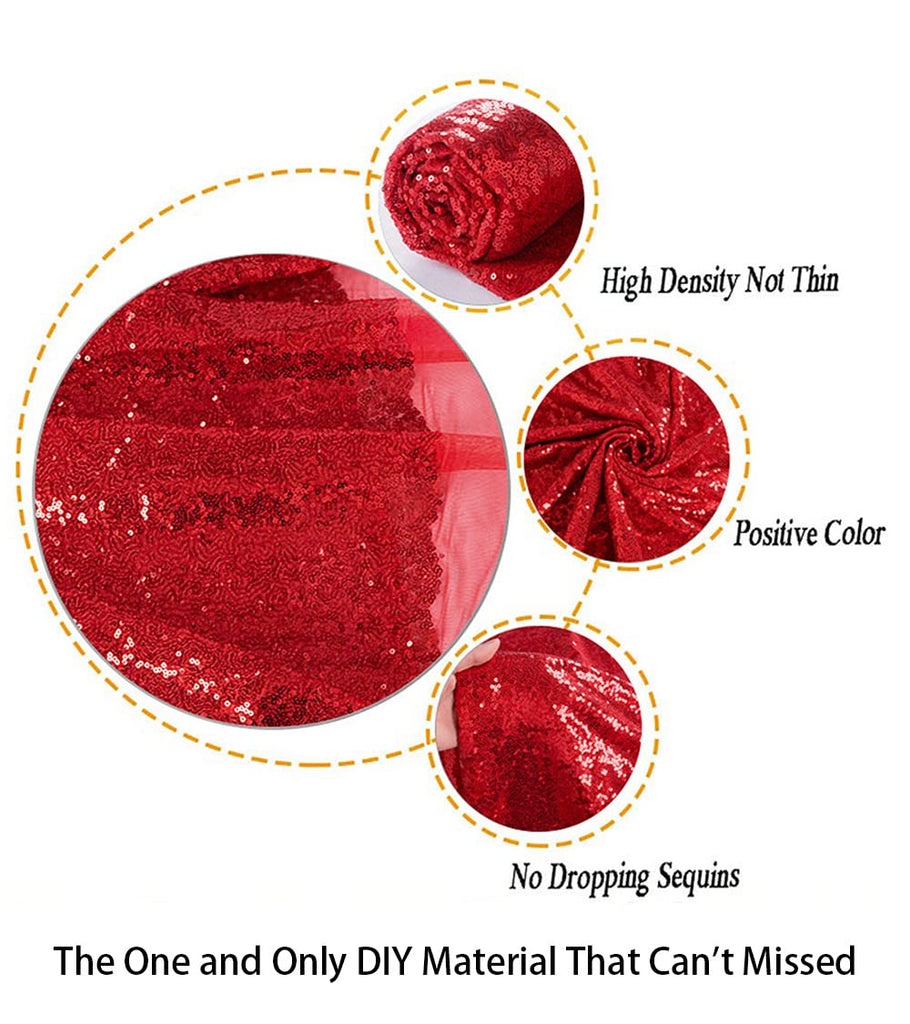 3 Feet 1 Yards Red Sequin Fabric, by The Yard, Sequin Fabric, Tablecloth, Linen Sequin Tablecloth Table Runner Photo