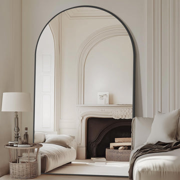 Arched Full Length Mirror, 44"x72" Oversized Floor Mirror Freestanding, Large Full Body Mirror Living Room, Tempered