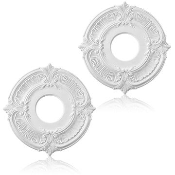 2 Pcs PU Ceiling Medallion Decorative Ceiling Fan Medallion