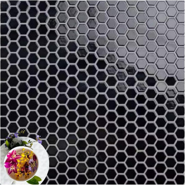 Hexagon 1x1 Porcelain Mosaic Shiny Finish Floor Wall Tile Backsplash Glossy 1 inch Shower, Accent Decor, Fireplace