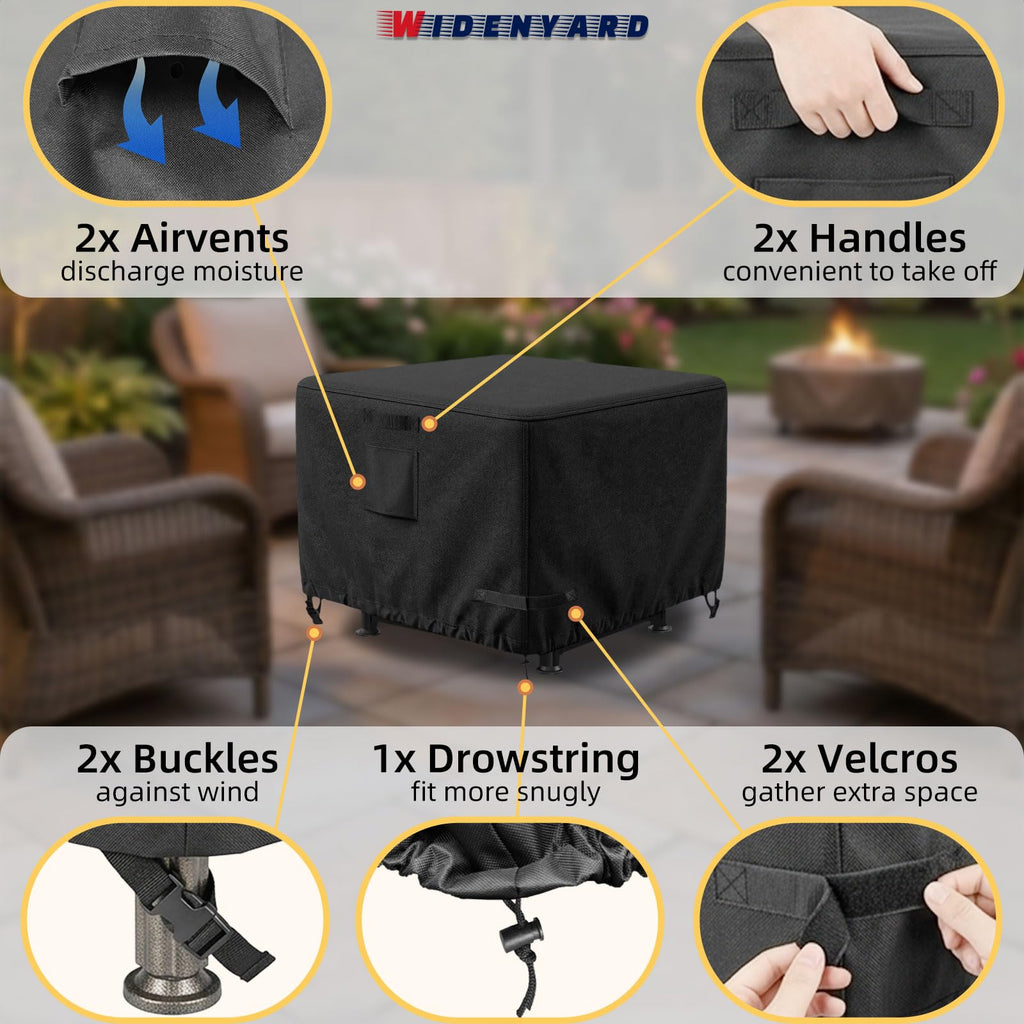 Square Fire Pit Table Cover 36x36x25 inch, Heavy Duty, Waterproof
