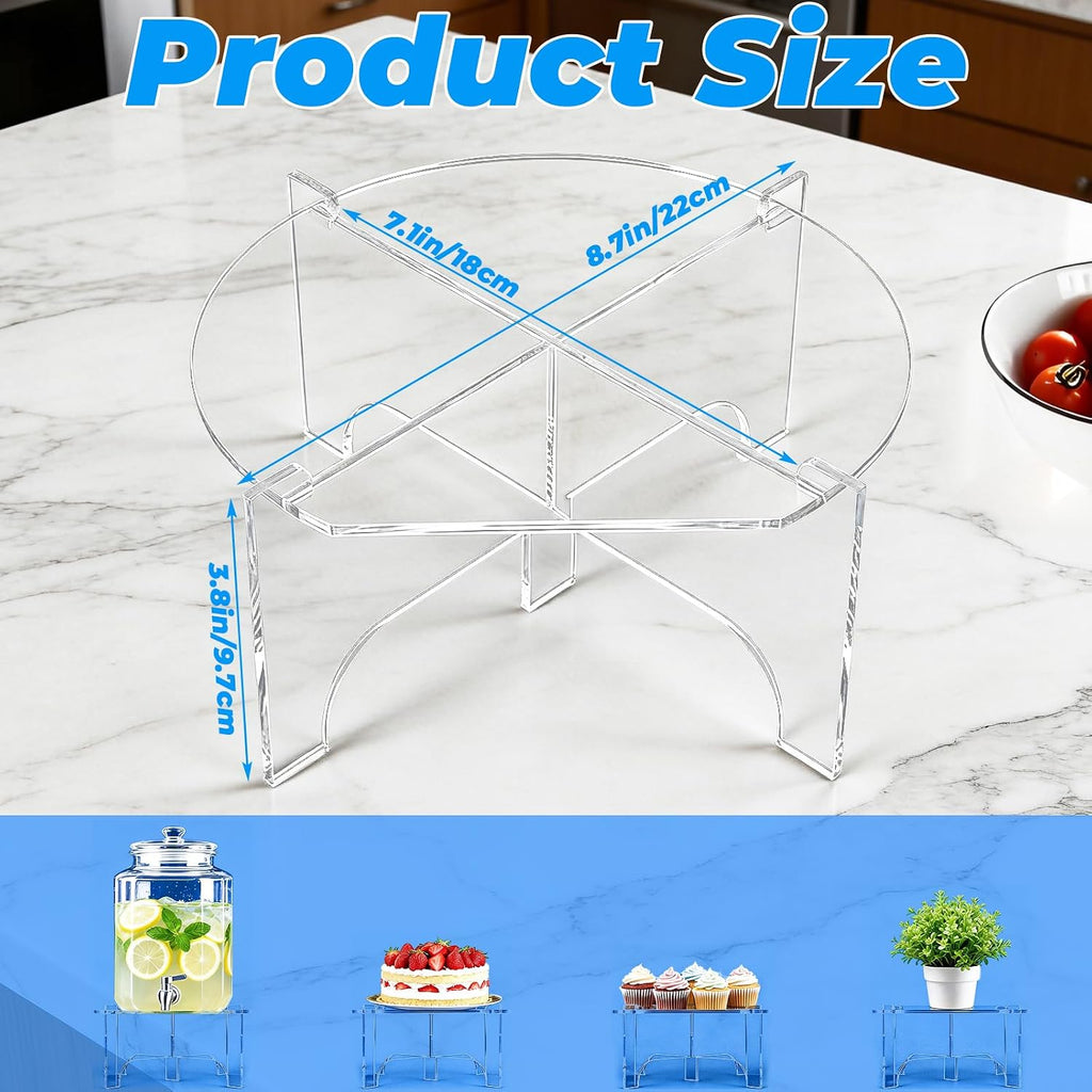 Acrylic Beverage Dispenser Stand Fits Up to 7.1 Inch , Durable 5-Leg Acrylic Holder for Water Jugs, Plant - Set of 3