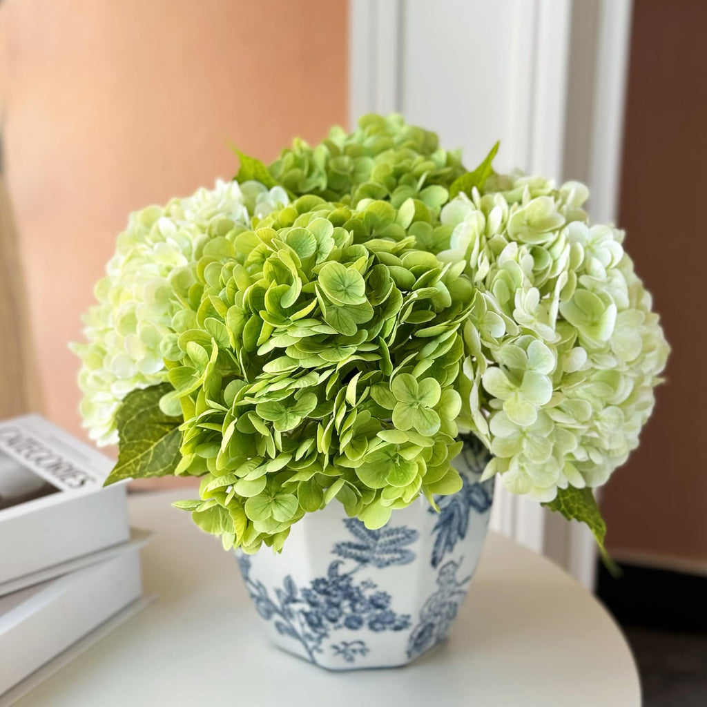 3Pcs 21'' Real Touch Artificial Dark Green Faux Latex for Wedding Table Centerpieces Spring Fake for Party Home