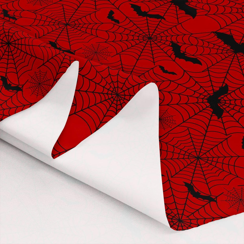 Black Bat Fabric by The Yard Black Red Spider Web No Stretch Fabric for Sewing Supplies Halloween Theme Decor Soft