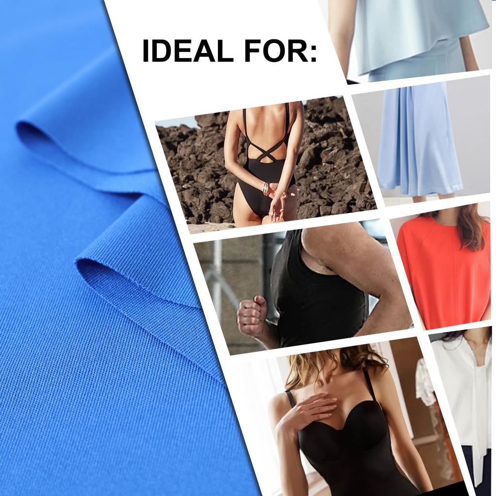 Nylon Spandex Fabric | 4-Way Stretch Nylon Matte Tricot Swimsuit Fabric | Swimwear, Sports, Dance, Yoga Wear (Royal