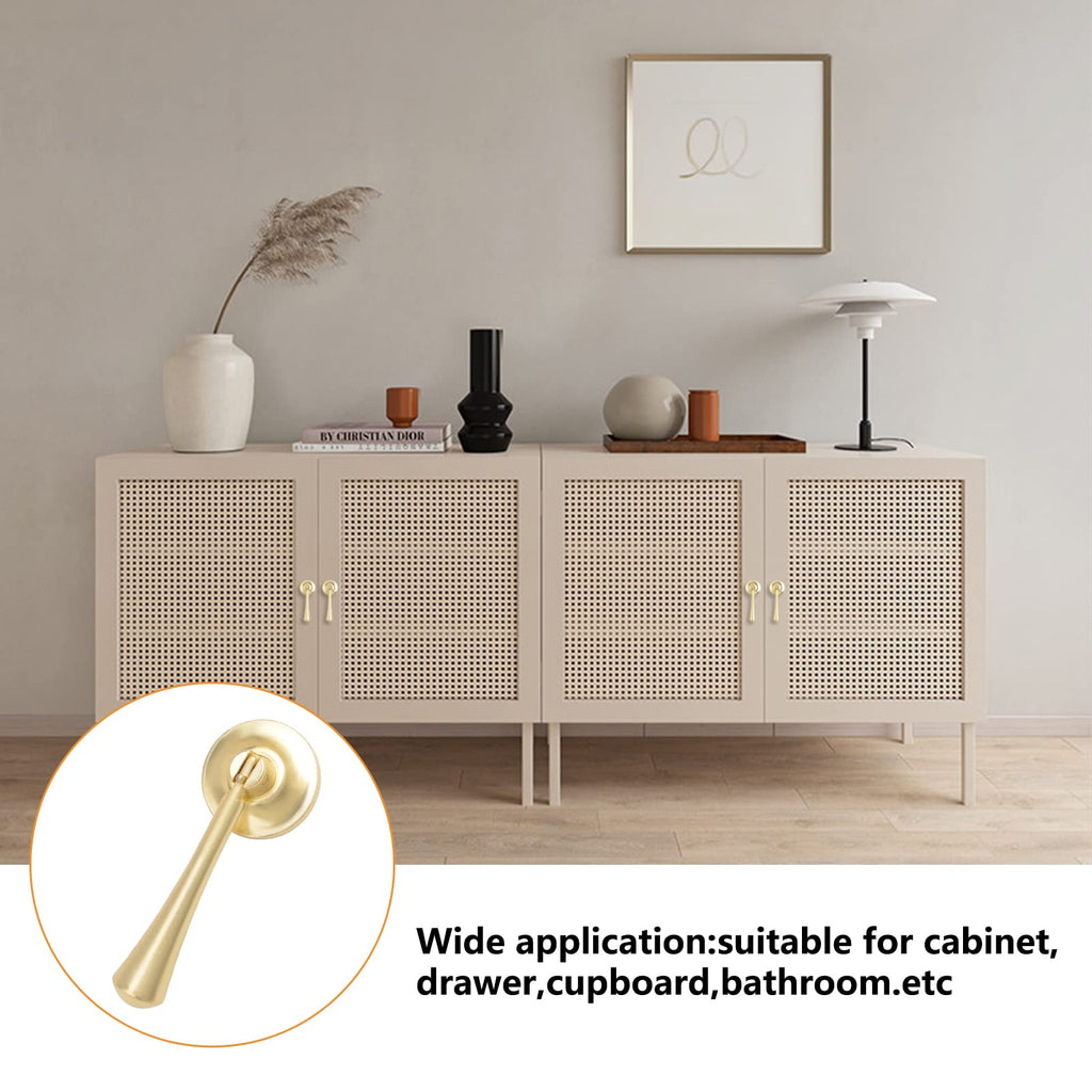 Teardrop-Shaped Cabinet Pulls, 4pcs Solid Brushed Gold Pendant Handles Knob Zinc Alloy Handles Knobs with Mounting