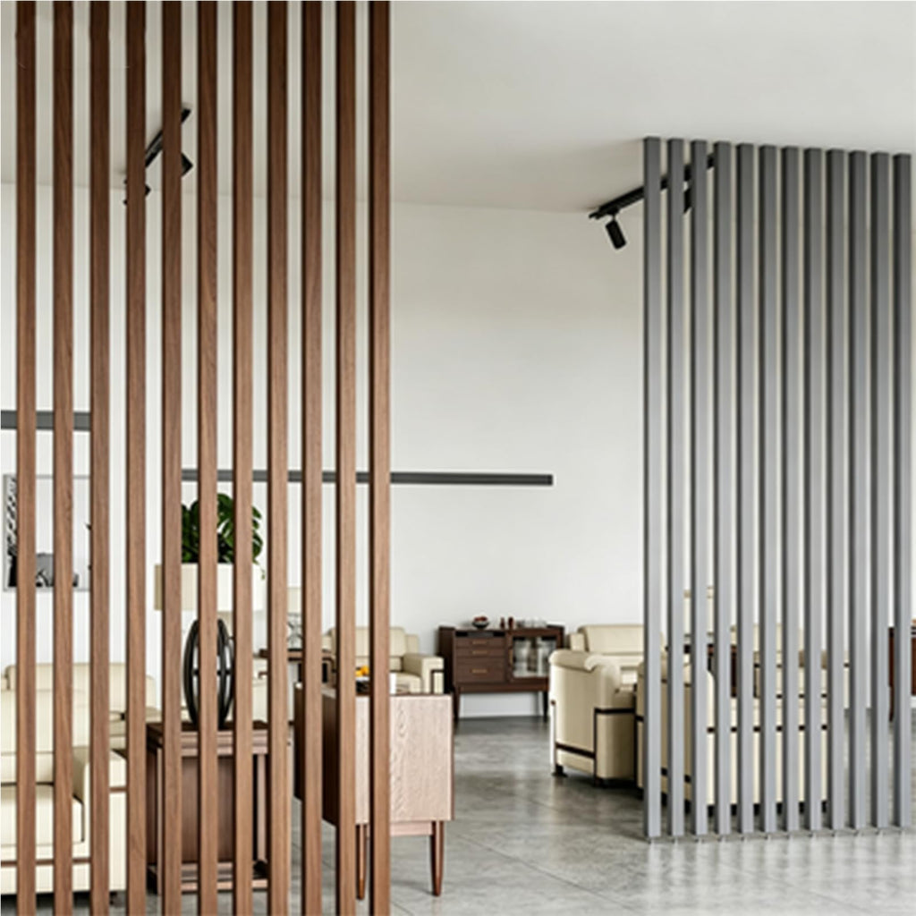 5-Pack No-Drill Wooden Room Divider, 2.3-9.8FT Adjustable, Multi-Color