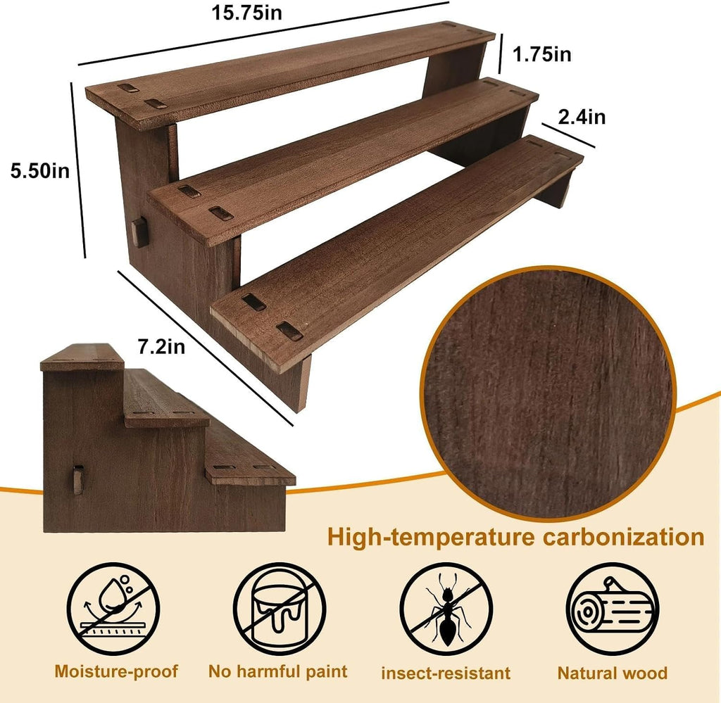 3 Tier Cupcake Stand Wood - 30s Quick Assembly, Easy Carry&Store
