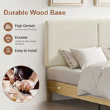 Queen Bed Frame Upholstered Platform Beds with Height-Adjustable Cotton and Linen Headboard, Heavy Duty Wood Slats