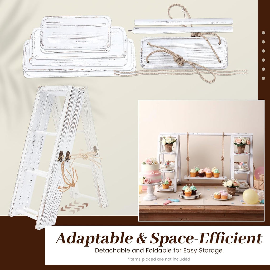 Cupcake Stand,3-Tier Swing Cupcake with Removable Tray,White