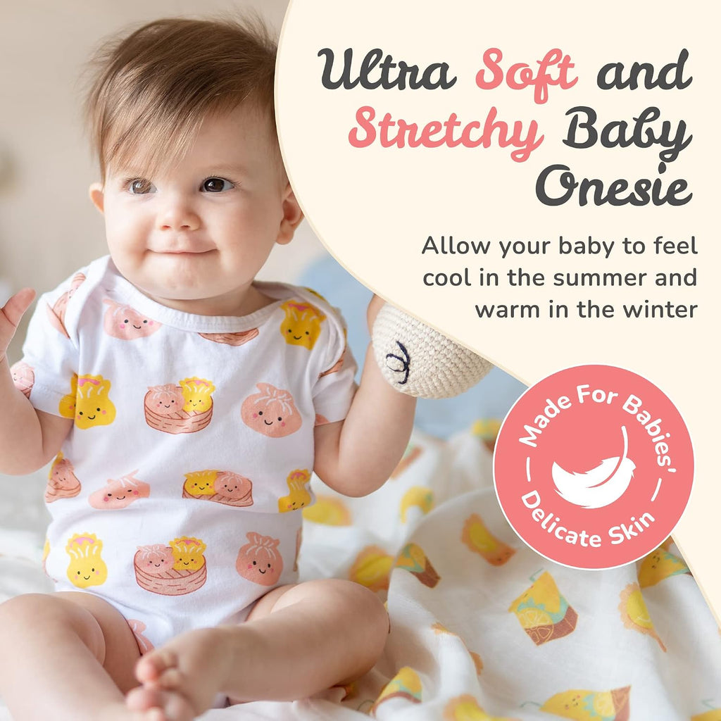 Organic Cotton Onesie Baby Bodysuit, Soft and Comfortable Baby Onesies Made from Organic Cotton and Spandex