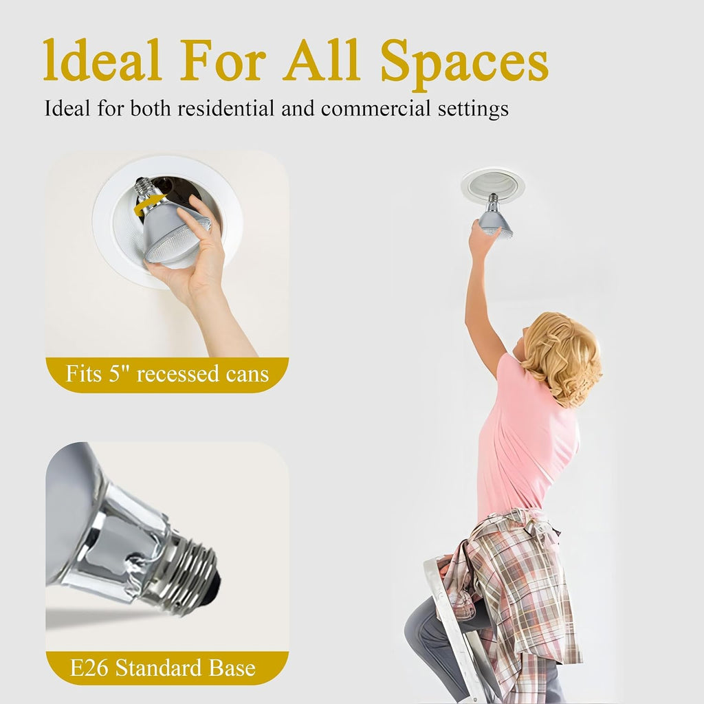 Halogen Par30 Long Neck Flood Bulb Dimmable 75W 120V E26 Base 6pcs2