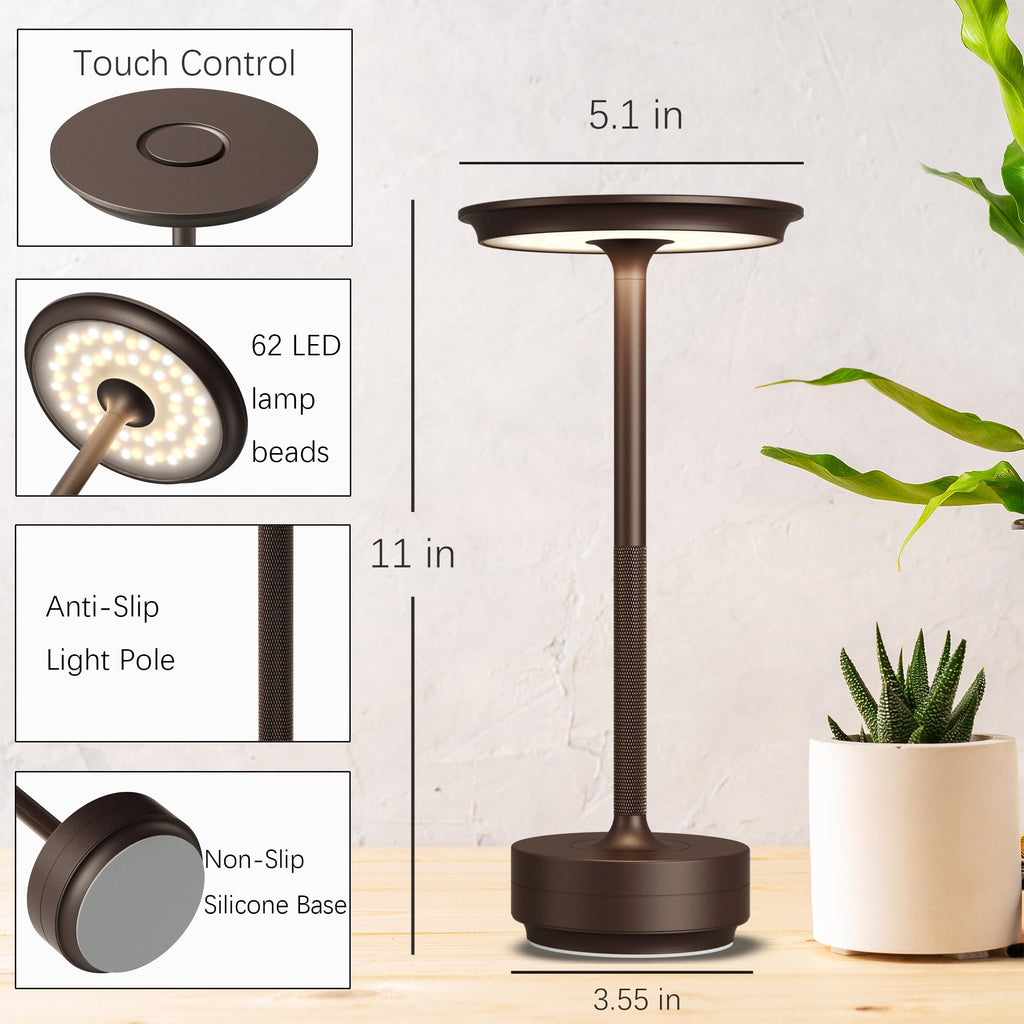 Cordless Table Lamps Rechargeable, 5000mAh LED Table Light