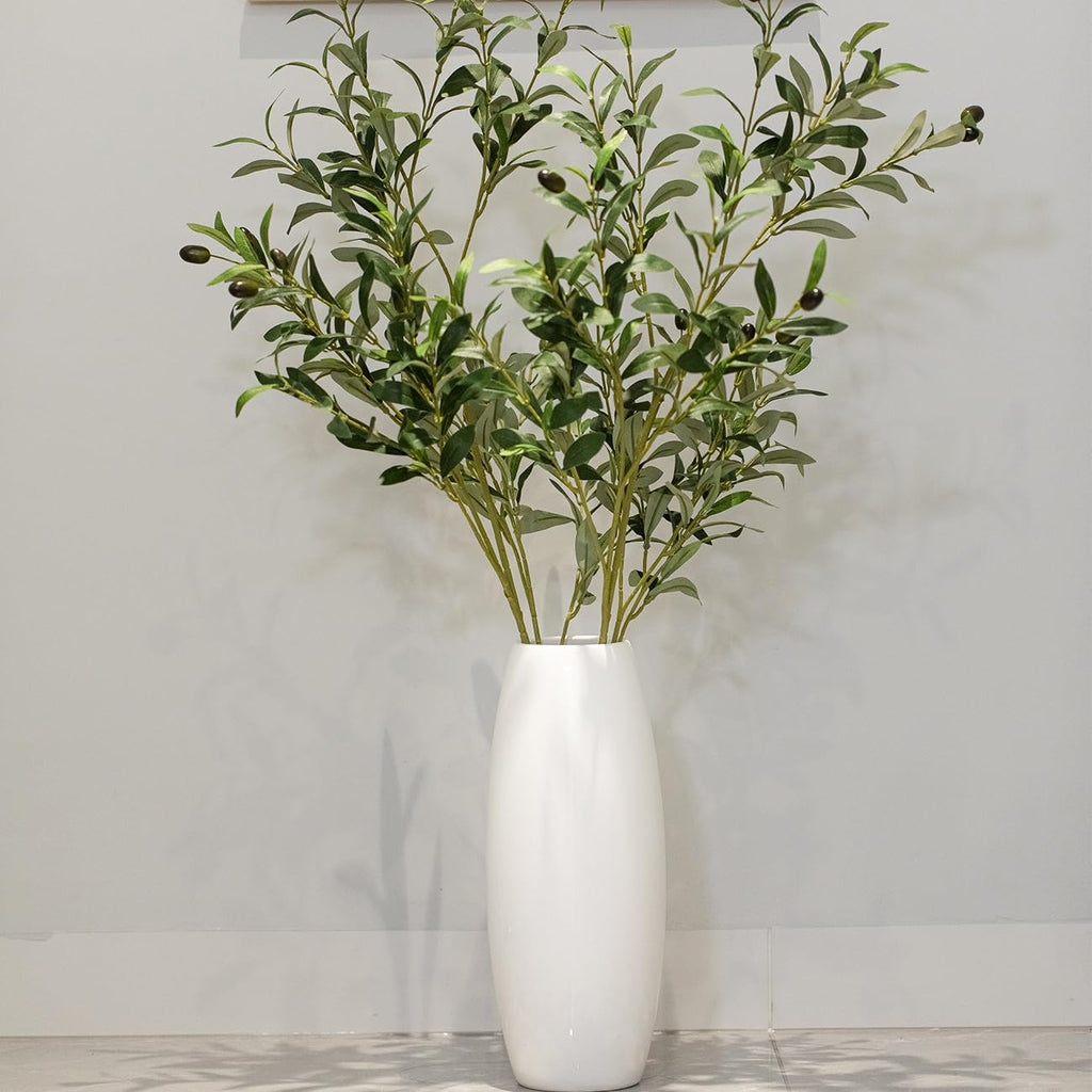 39 Inch Artificial Olive Branch Greenery Stems Fake Plants with 222 Leaves for Vase Faux Olive Branches Home Decor