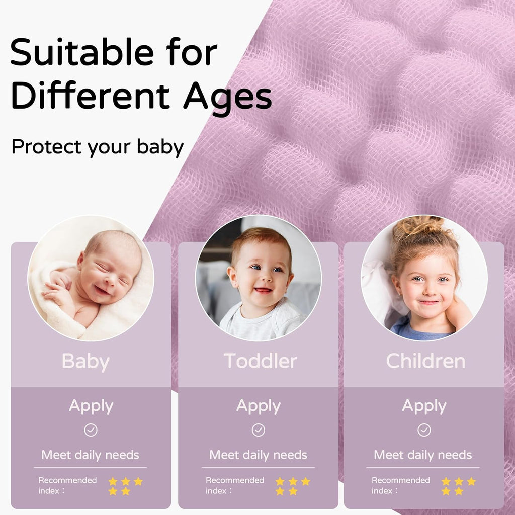 Hooded Baby Bath Towels 2 Pack 100% Muslin Organic Cotton with Hood