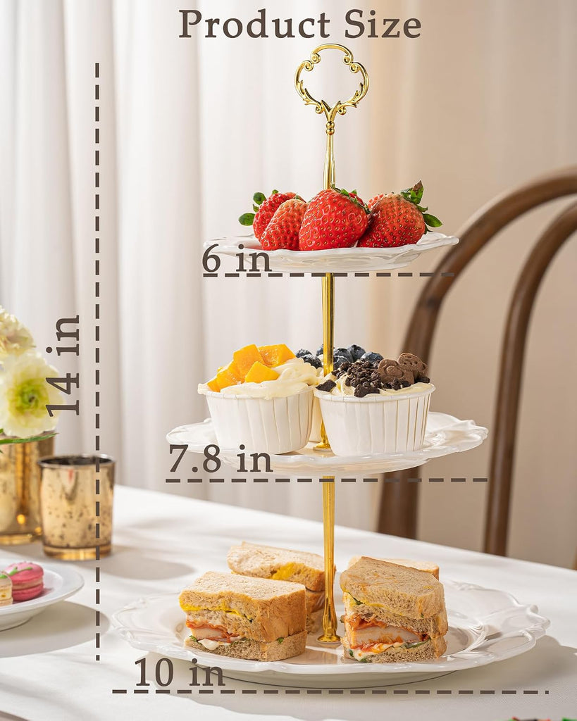 Tier Cupcake Stand, Ceramic Tiered Serving Stand - Set of 3