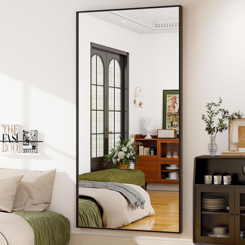 76"x34" Full Length Mirror Large Rectangle Full Body Mirror, Black