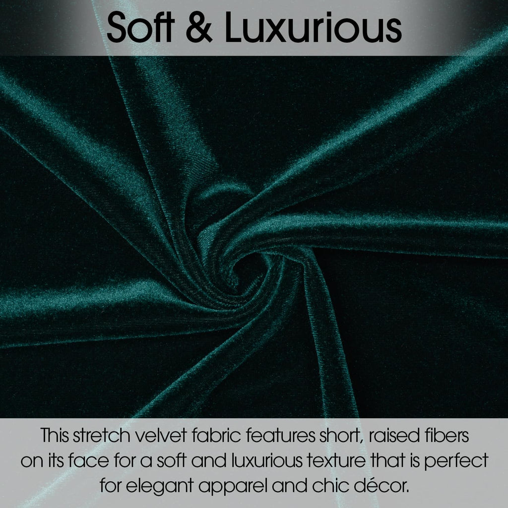 Textiles 5 Yard Bolt Hunter Green Stretch Velvet Fabric