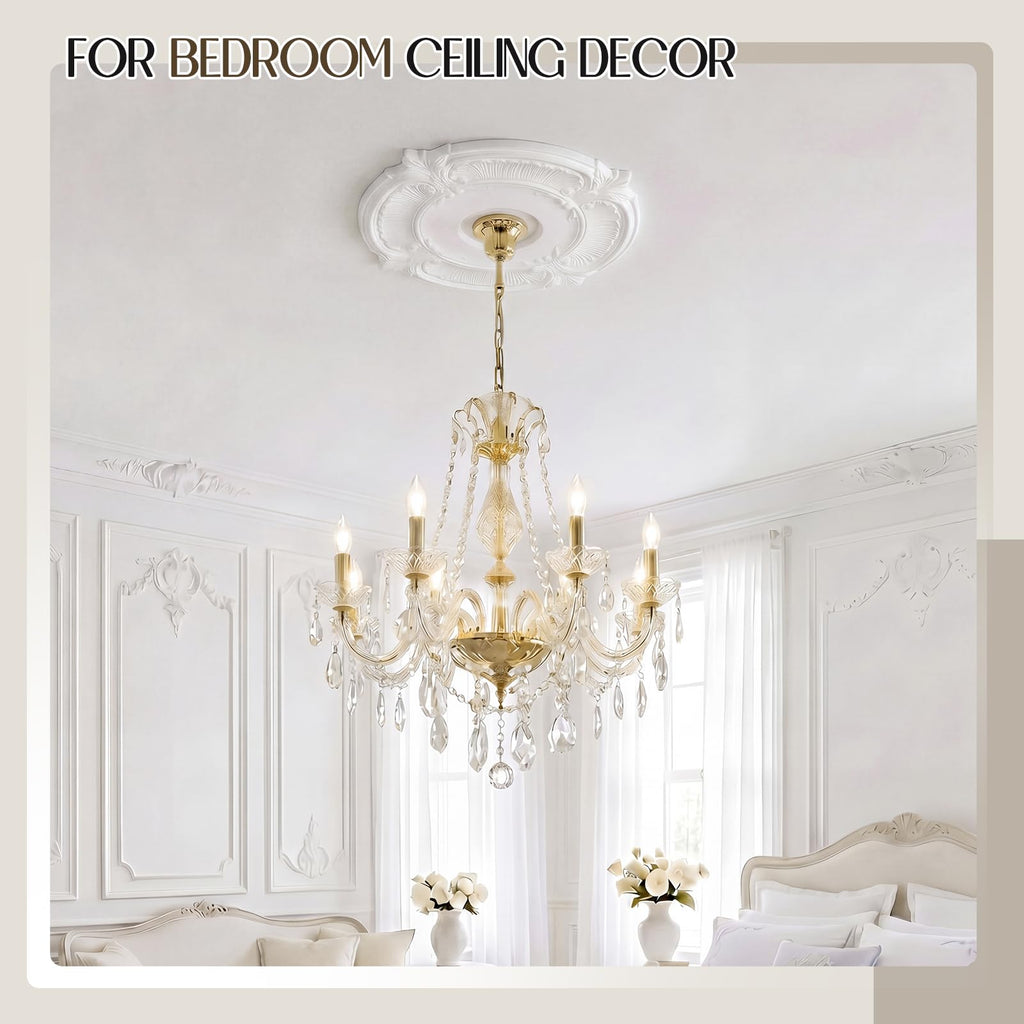 3 Pack Ceiling Medallions for Light Fixtures, Decorative Ceiling Rosettes in 3 Sizes, 13", 16.5" & 18" Od, Durable